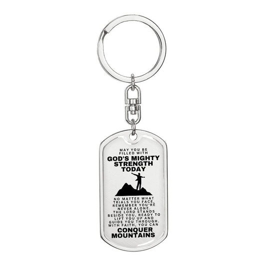 Christian Keychain For Him Encouragement Message, Faith Can Move Mountains, Christmas Gift For Church Friend, Keychain for Brother or Son